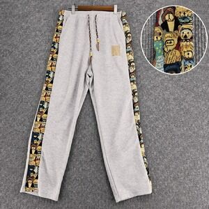 Teddy Bear Tapestry Sweatpants Y2K Streetwear Grey Wide Leg Unisex